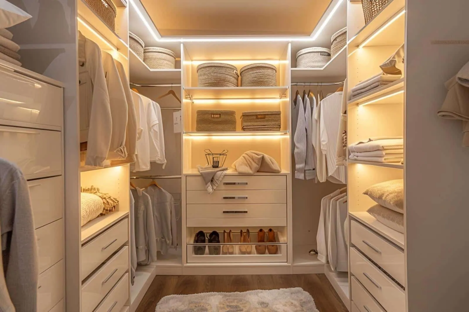 Comment aménager un dressing en U dans 4m2 ?