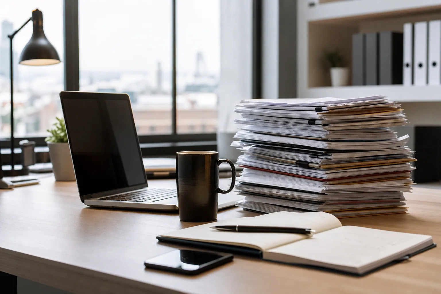 Personne tapant un email professionnel sur un ordinateur portable dans un bureau lumineux
